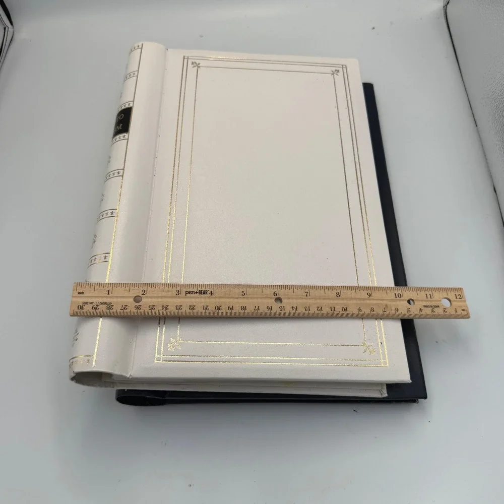 Pioneer Photo Albums BDP-35 Retro Navy and White Gold Fleur De Lis 3-Up Set of 2